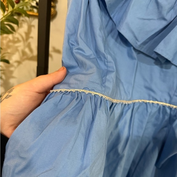 Wildfox Blue tank Ruffle Blouse size medium - Picture 6 of 7